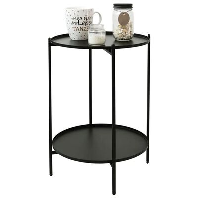 H&S Collection fekete fém kisasztal 50,5 cm