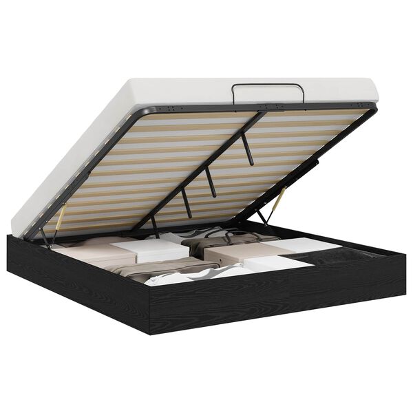 vidaXL Ottom&aacute;n &Aacute;gykeret Fekete T&ouml;lgy 203 x 160 x 25 cm M&eacute;rn&ouml;ki fa