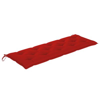 vidaXL tömör tíkfa Batavia pad piros párnával 150 cm