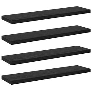 vidaXL Polcos k&ouml;nyvespolc 4 pcs Fekete 40 x 10 x 1,5 cm Faanyag