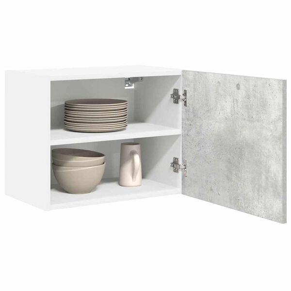 vidaXL F&uuml;ggő szekr&eacute;ny 2 pcs Beton sz&uuml;rke &eacute;s feh&eacute;r 50 x 31 x 40 cm