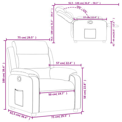 vidaXL sötétszürke bársony dönthető fotel