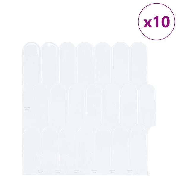vidaXL Dekorat&iacute;v Matric&aacute;k 10 pcs Feh&eacute;r 30 x 30 x 0,8 cm