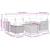 vidaXL 7 r&eacute;szes b&eacute;zs polyrattan kerti &uuml;lőgarnit&uacute;ra p&aacute;rn&aacute;kkal