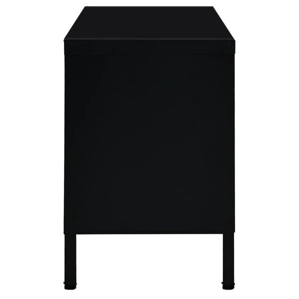 vidaXL fekete acél és üveg TV-szekrény 90 x 30 x 44 cm