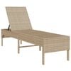 vidaXL bézs polyrattan napozóágy párnával 55x200x44 cm