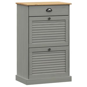 vidaXL VIGO sz&uuml;rke t&ouml;m&ouml;r fenyőfa cipőszekr&eacute;ny 60x35x96 cm