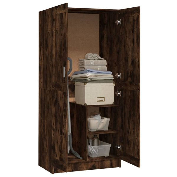 vidaXL f&uuml;st&ouml;s t&ouml;lgy sz&iacute;nű szerelt fa ruh&aacute;sszekr&eacute;ny 82,5x51,5x180 cm