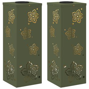 vidaXL Napelemmel műk&ouml;dő LED &ouml;sv&eacute;ny vil&aacute;g&iacute;t&aacute;s 2 pcs Olajz&ouml;ld