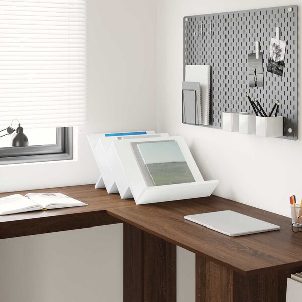 vidaXL Magazin &aacute;llv&aacute;ny polcokkal Feh&eacute;r 53 x 40 x 28.5 cm Faanyag