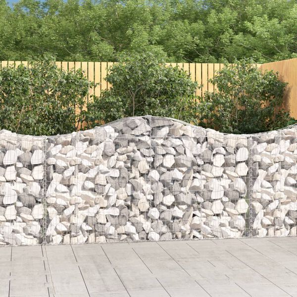 vidaXL 11 db íves horganyzott vas gabion kosár 200x30x100/120 cm