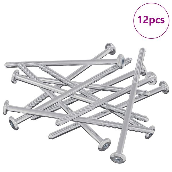 vidaXL Csavar 12 pcs Ez&uuml;st M6 x 120 mm Ac&eacute;l