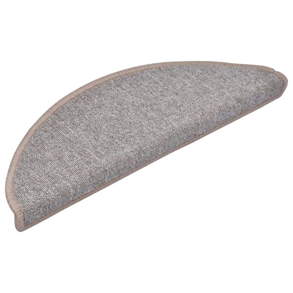 vidaXL 10 db világosbarna, félkör alakú, nagy lépcsőszőnyeg 65 x 24 x 4 cm