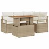 vidaXL Kerti Kanap&eacute; Szett t&aacute;rol&oacute;val 5 pcs B&eacute;zs Poli rattan