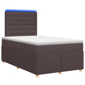 vidaXL Boxspring &aacute;gy matraccal S&ouml;t&eacute;t Barna 120 x 200 cm Sz&ouml;vet