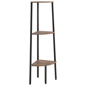 vidaXL 3 szintes s&ouml;t&eacute;tbarna &eacute;s fekete sarokpolc 45,5 x 31,5 x 120 cm