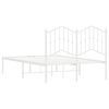 vidaXL fehér fém ágykeret fejtámlával 120 x 200 cm