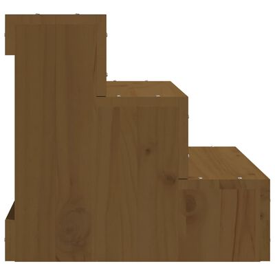 vidaXL tömör fenyőfa kisállat lépcső mézbarna 40 x 37,5 x 35 cm