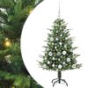 vidaXL Műfenyő vil&aacute;g&iacute;t&aacute;ssal &eacute;s g&ouml;mbk&eacute;szlettel Z&ouml;ld 120 cm PVC &eacute;s PE