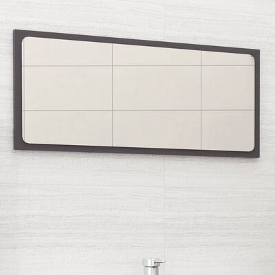 vidaXL magasfényű szürke forgácslap fürdőszobatükör 80 x 1,5 x 37 cm
