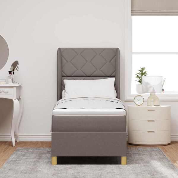 vidaXL Boxspring &aacute;gy matraccal S&ouml;t&eacute;tsz&uuml;rke 90x190 cm Sz&ouml;vet T&oacute;psz&iacute;nű