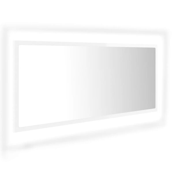 vidaXL magasf&eacute;nyű feh&eacute;r akril LED-es f&uuml;rdőszobat&uuml;k&ouml;r 100x8,5x37 cm
