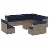 vidaXL 13 r&eacute;szes sz&uuml;rke polyrattan kerti &uuml;lőgarnit&uacute;ra p&aacute;rn&aacute;kkal