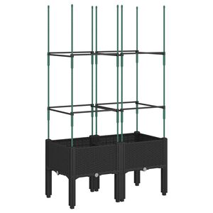 vidaXL fekete polipropil&eacute;n r&aacute;csos kerti &uuml;ltetől&aacute;da 80 x 40 x 142,5 cm