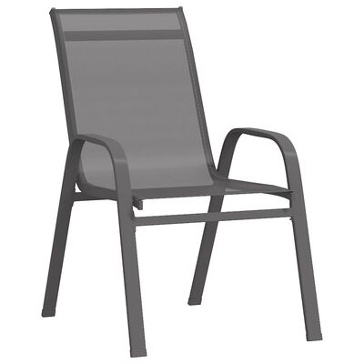 vidaXL 6 db szürke textilén rakásolható kerti szék