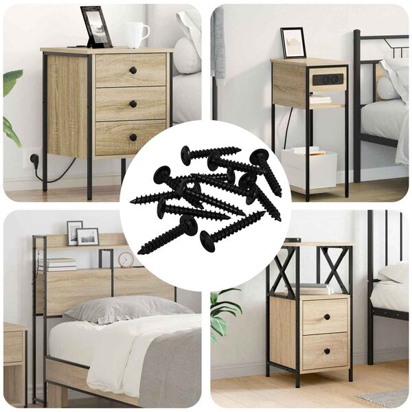 vidaXL &Ouml;nmenetes Sz&ouml;g 9000 pcs Fekete Ac&eacute;l