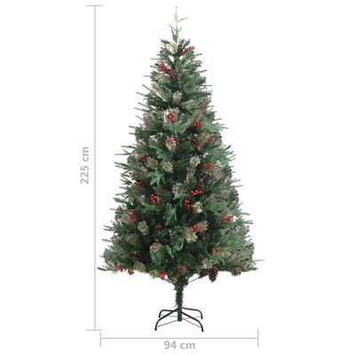 vidaXL zöld karácsonyfa fenyőtobozokkal 225 cm