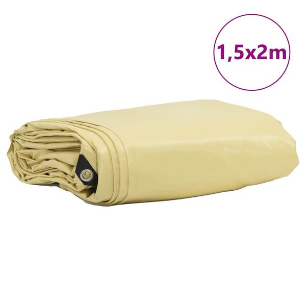 vidaXL Ponyva 650g / m&sup2; B&eacute;zs 1,5 x 2 m V&aacute;szon PVC bevonattal
