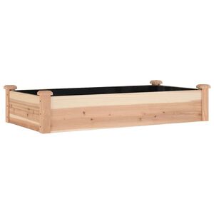 vidaXL t&ouml;m&ouml;r fenyőfa kerti magas&aacute;gy&aacute;s b&eacute;l&eacute;ssel 120x60x25 cm