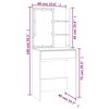 vidaXL barna tölgy színű LED-es fésülködőasztal 60 x 40 x 140 cm