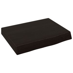 vidaXL s&ouml;t&eacute;tbarna kezelt t&ouml;m&ouml;r t&ouml;lgyfa fali polc 40x30x(2-6) cm
