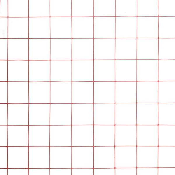 vidaXL piros PVC-bevonat&uacute; ac&eacute;l csirkeh&aacute;l&oacute; dr&oacute;tker&iacute;t&eacute;s 10 x 1 m