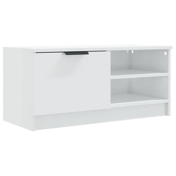 vidaXL feh&eacute;r magasf&eacute;nyű szerelt fa TV-szekr&eacute;ny 80x35x36,5 cm