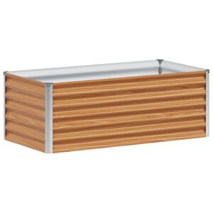 vidaXL Kerti magas&aacute;gy&aacute;s Vil&aacute;gos Barna 98 x 50 x 36 cm Horganyzott Ac&eacute;l