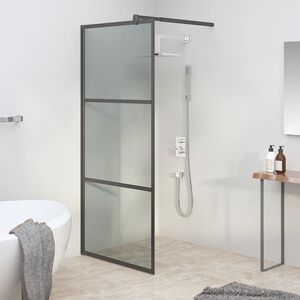 vidaXL fekete s&ouml;t&eacute;t ESG &uuml;veg zuhanyfal 80 x 195 cm