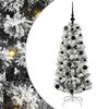 vidaXL Műanyag Hajtogat&oacute;s Kar&aacute;csonyfa 150 LED Z&ouml;ld &eacute;s Feh&eacute;r 120 cm
