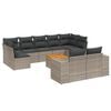 vidaXL 10 r&eacute;szes sz&uuml;rke polyrattan kerti &uuml;lőgarnit&uacute;ra p&aacute;rn&aacute;kkal