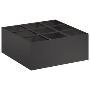 vidaXL Kerti cser&eacute;p Fekete 100 x 100 x 20 cm Hidegen hengerelt ac&eacute;l