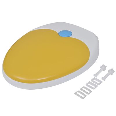 vidaXL 2 db fehér és sárga műanyag WC ülőke lassan csukódó fedéllel
