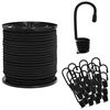 vidaXL Bungee K&ouml;t&eacute;l Horgokkal 4 mm Fekete PP &eacute;s gumi