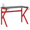 vidaXL fekete-piros K-l&aacute;b&uacute; gamer asztal 110 x 60 x 75 cm
