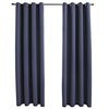 vidaXL 2 db antracitsz&uuml;rke s&ouml;t&eacute;t&iacute;tőf&uuml;gg&ouml;ny f&eacute;mgyűrűkkel 140 x 245 cm