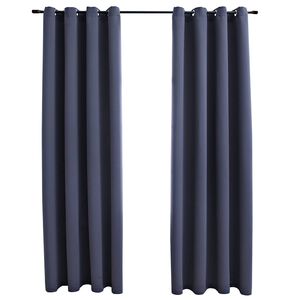 vidaXL 2 db antracitsz&uuml;rke s&ouml;t&eacute;t&iacute;tőf&uuml;gg&ouml;ny f&eacute;mgyűrűkkel 140 x 245 cm