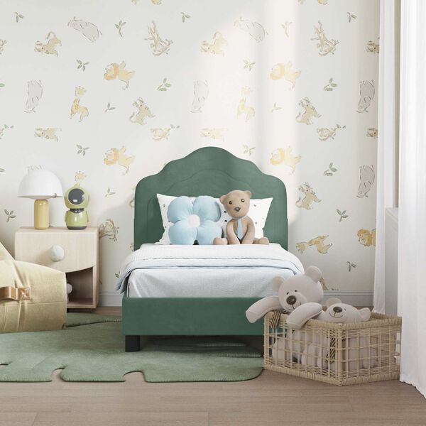 vidaXL Gyerek&aacute;gy keret fejt&aacute;ml&aacute;val Tengeri Z&ouml;ld 70 x 140 cm B&aacute;rsony