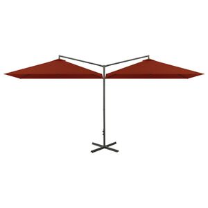 vidaXL terrakotta dupla napernyő ac&eacute;lr&uacute;ddal 600 x 300 cm