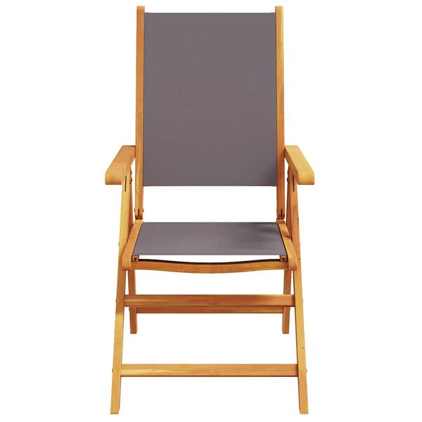 vidaXL 7 r&eacute;szes antracitsz&uuml;rke sz&ouml;vet t&ouml;m&ouml;r fa kerti &eacute;tkezőgarnit&uacute;ra